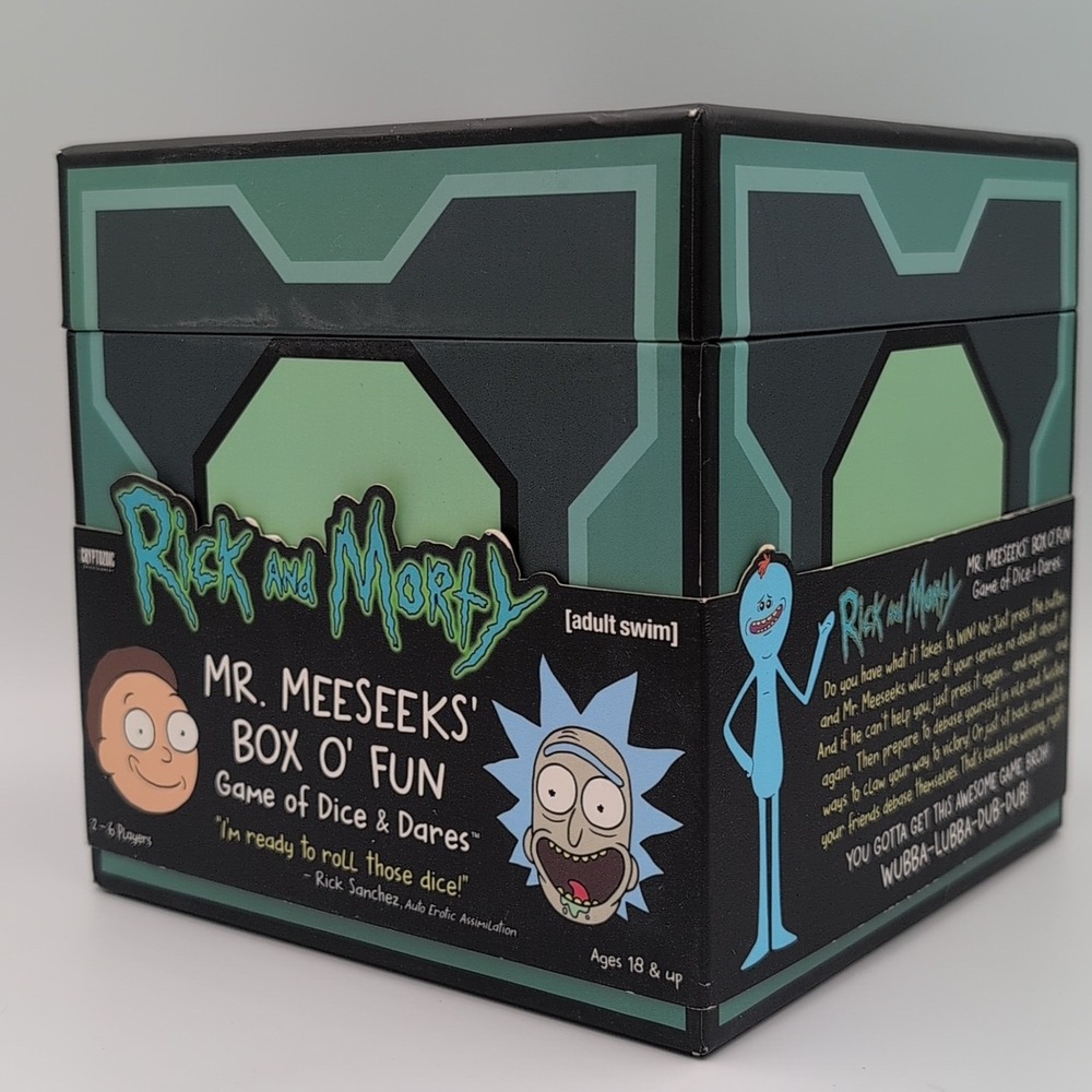 Rick and Morty Mr. Meeseeks' Box O' Fun Game of Dice & Dares Adult Swim Complete - Picture 2 of 6